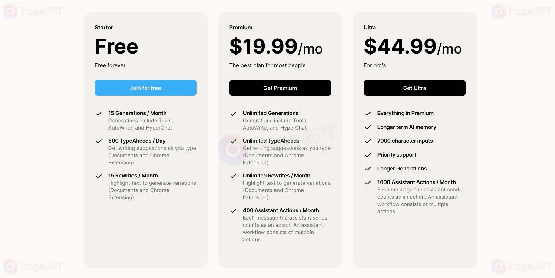 HyperWrite screenshot Pricing