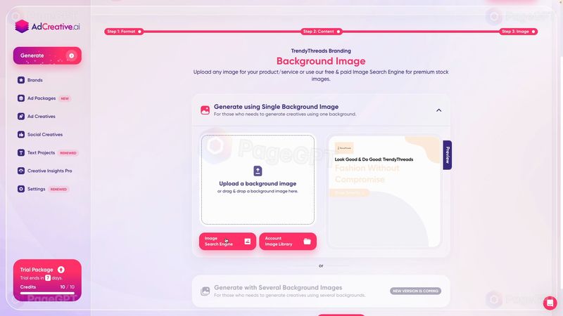 AdCreative screenshot Add Bg