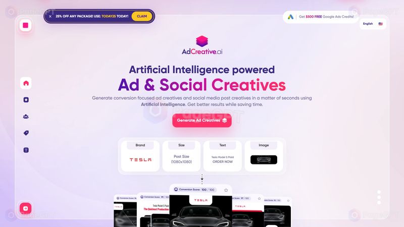 AdCreative screenshot Homepage