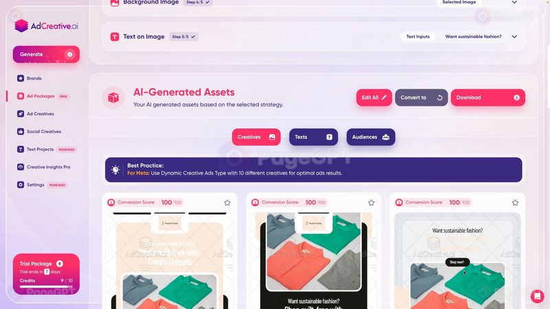 AdCreative screenshot Package Generated