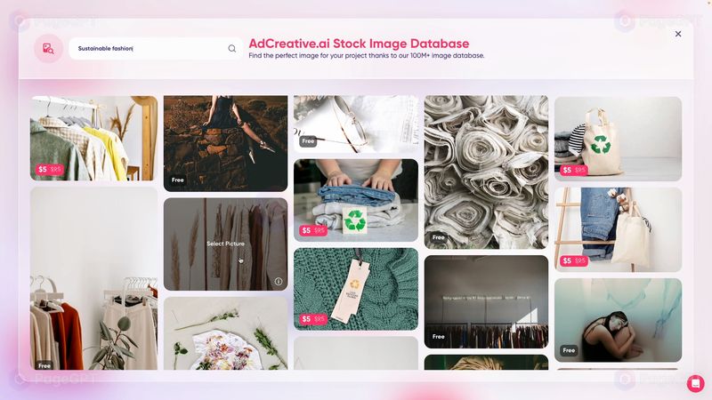 AdCreative screenshot Select Stock