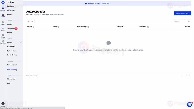 EmbedSocial Reviews screenshot Autorespond