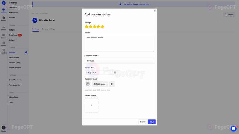 EmbedSocial Reviews screenshot Custom 3