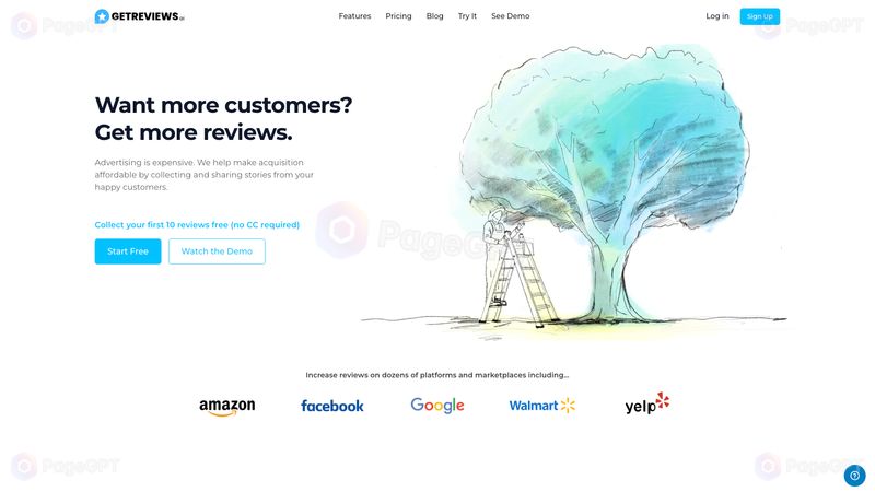 GetReviews.ai screenshot Homepage