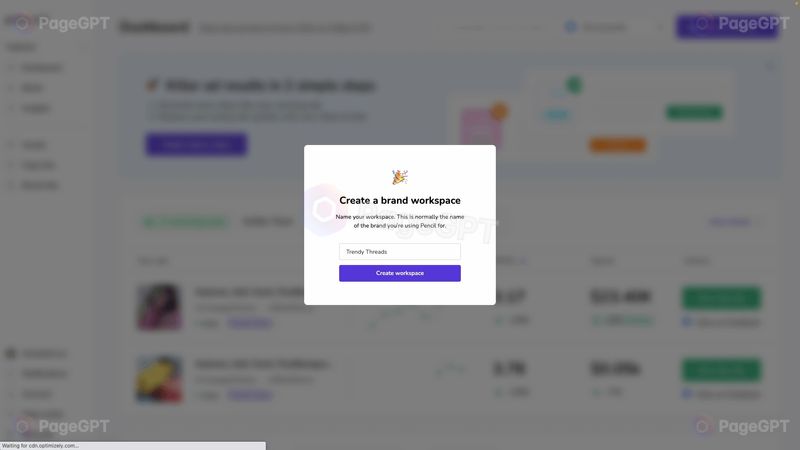 Pencil screenshot Create Workspace