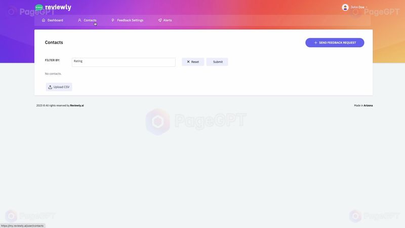 Reviewly screenshot Contacts