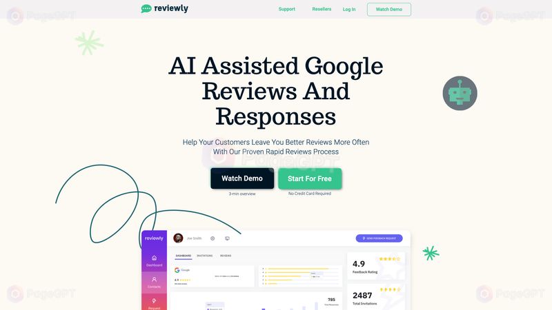 Reviewly screenshot Homepage